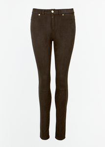 Jenny Trousers Dark Brown Suede Imitation